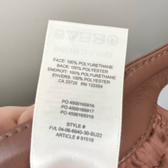 Wilfred Melina Faux Leather Pants Brown Size 0 High Rise Straight Leg Aritzia - Picture 11 of 11